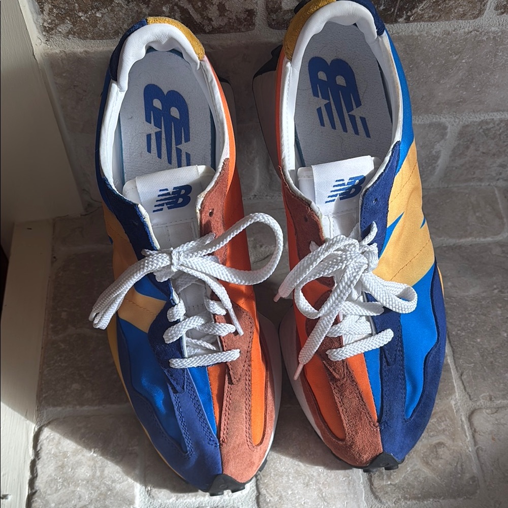 New Balance 327 Marine Blue Orange Sneakers